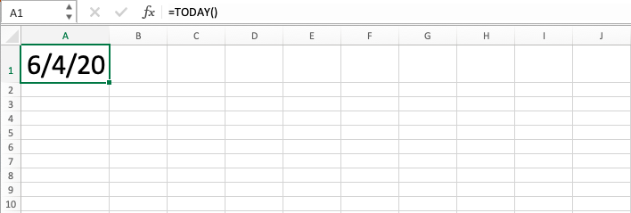 TODAY Function in Excel - Screenshot of Step 5