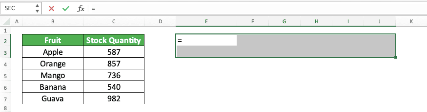How to Use the TRANSPOSE Formula in Excel: Functions, Examples, and Writing Steps - Screenshot of Step 2