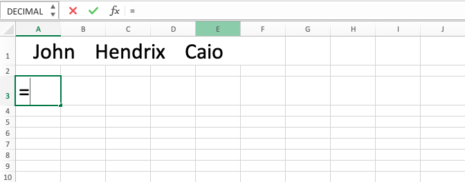 TRIM Excel Function - Screenshot of Step 1