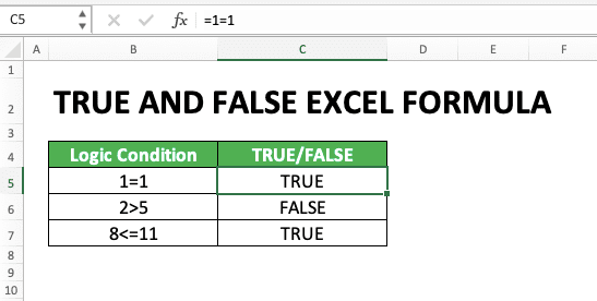 How to Use TRUE and FALSE Formulas in Excel: Function, Example, and Writing - Screenshot of the Example for Using Logic Condition to Produce a TRUE