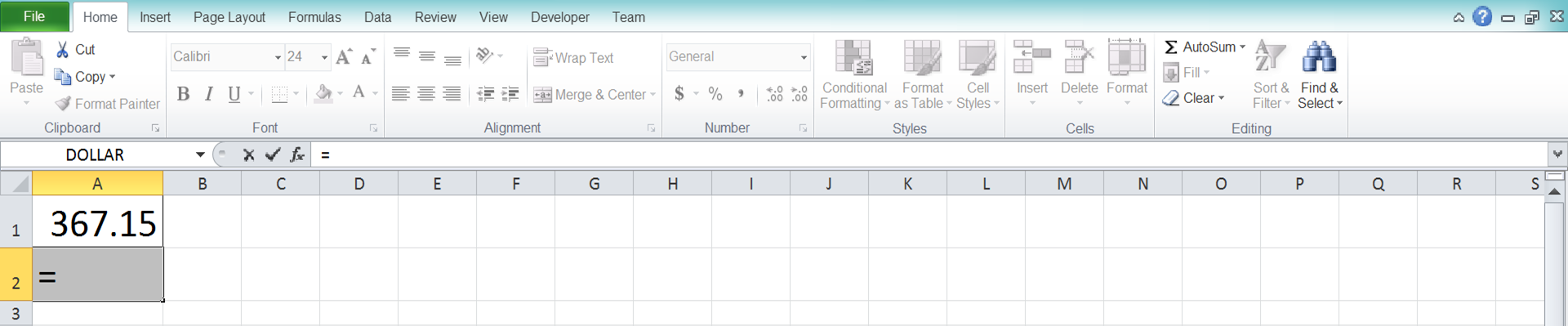 TRUNC Excel Formula - Screenshot of Step 1
