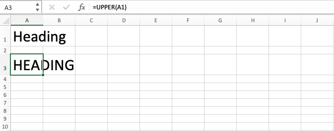 How to Use UPPER Excel Formula - Screenshot of Step 6