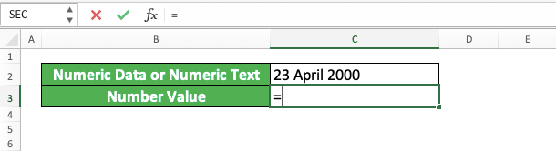 How to Use the VALUE Formula in Excel: Functions, Examples, and Writing Steps - Screenshot of Step 1