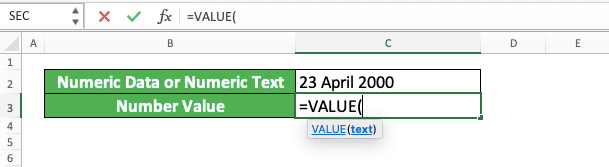 How to Use the VALUE Formula in Excel: Functions, Examples, and Writing Steps - Screenshot of Step 2