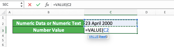 How to Use the VALUE Formula in Excel: Functions, Examples, and Writing Steps - Screenshot of Step 3