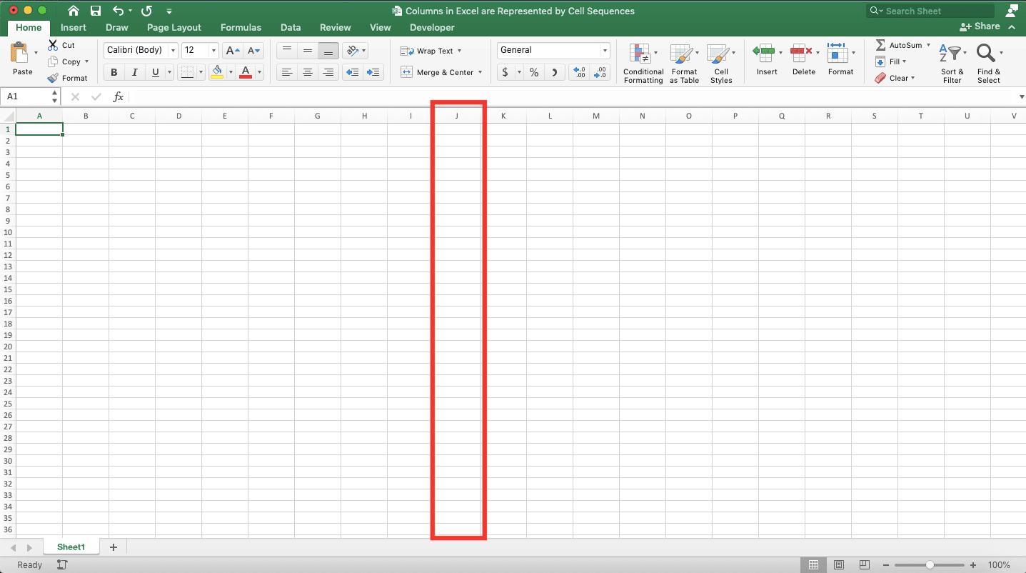 Columns are Represented by Cell Sequences … - Screenshot of a Column Example