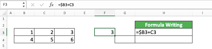 What Does $ (Dollar Symbol) Mean in Excel and How to Use It - Screenshot of The Example of Adding a $ Symbol Before the Column in a Formula's Cell Reference