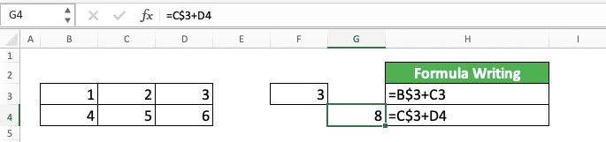 What Does $ (Dollar Symbol) Mean in Excel and How to Use It - Screenshot of The Result Example from Adding a $ Symbol Before the Row in a Formula Copy Process