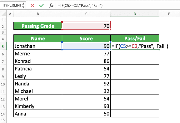 What Does $ (Dollar Symbol) Mean in Excel and How to Use It - Screenshot of Typing Method, Step 1