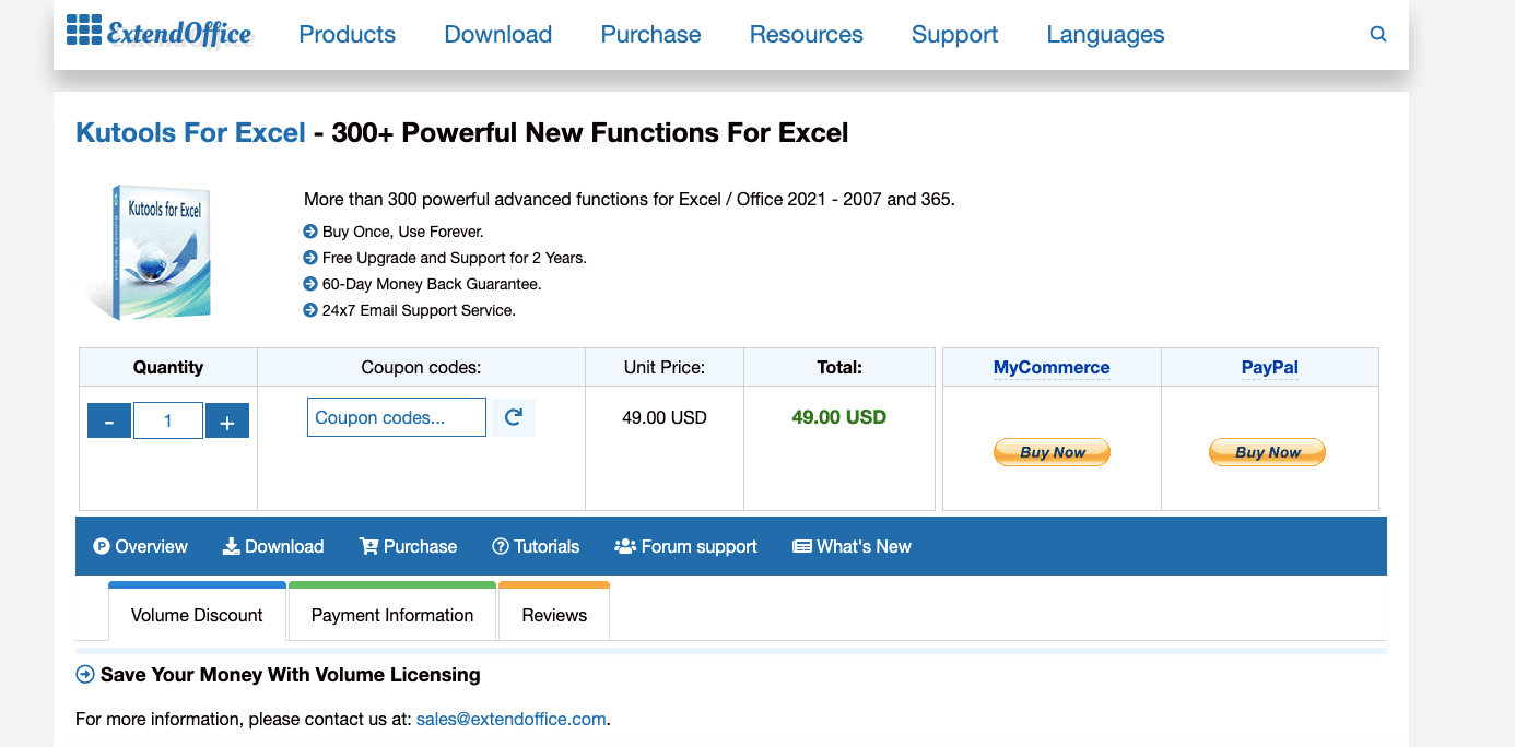 5 Best Ablebits Alternatives of 2025 - Kutools for Excel Pricing Screenshot