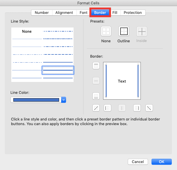 How to Add Borders in Excel - Screenshot of Creating and Saving a Custom Border Style, Step 3