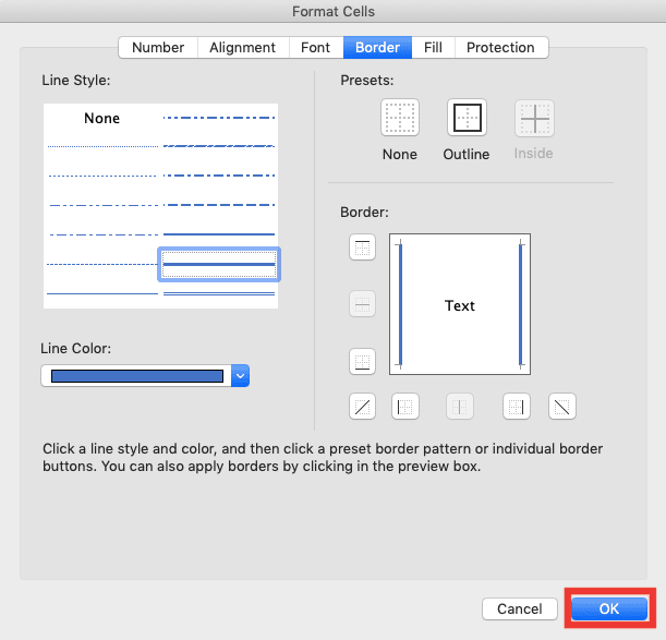 How to Add Borders in Excel - Screenshot of Creating and Saving a Custom Border Style, Step 4