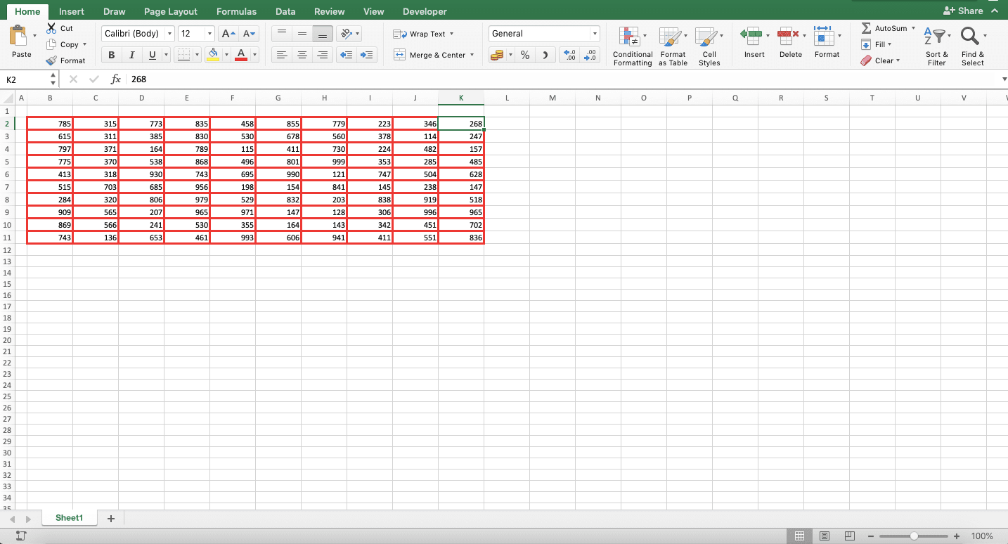 How to Add Borders in Excel - Screenshot of Step 1-8