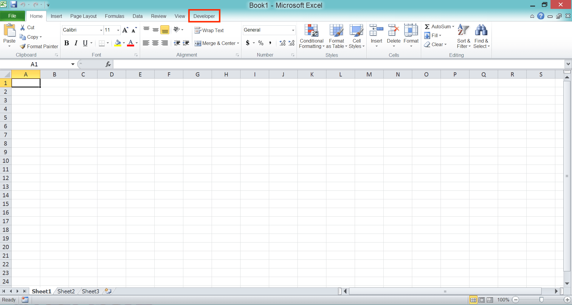 How to Add the Developer Tab in Excel - Screenshot of Step 5