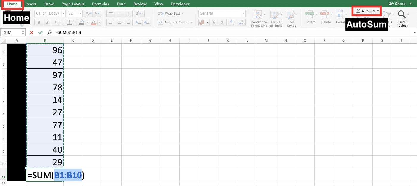 How to Use AutoSum in Excel and Its Usability - Screenshot of Step 2-1