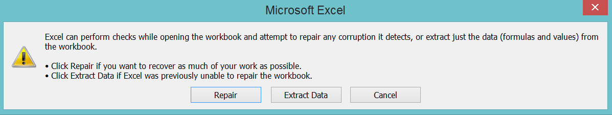 Cannot Open Excel File - Screenshot of Step 4-6