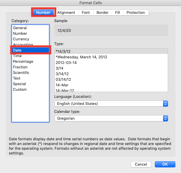 How to Change Date Format in Excel - Screenshot of Step 1-3