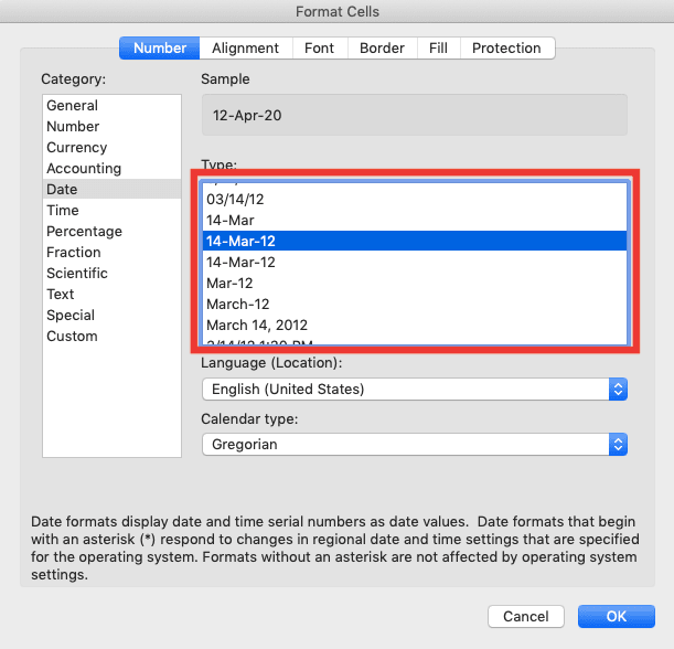 How to Change Date Format in Excel - Screenshot of Step 1-4