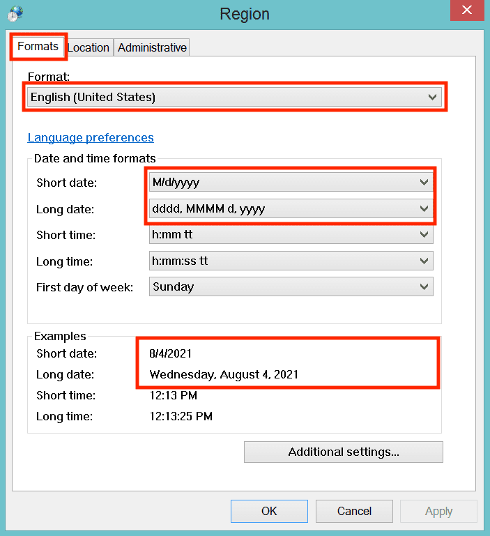 How to Change Date Format in Excel - Screenshot of the Windows Dialog Box Where We Can Change the Default Date Formats in Excel 1