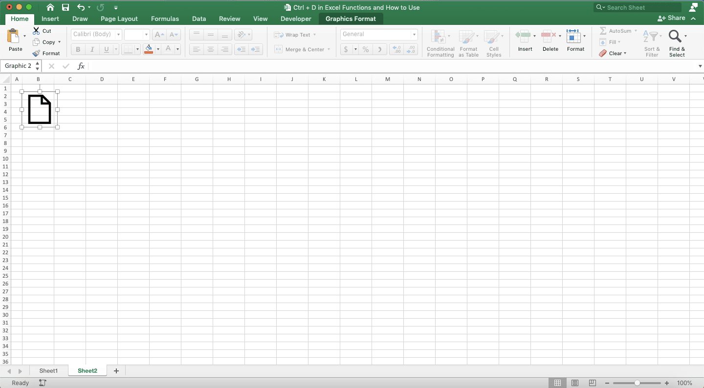 Ctrl + D in Excel: Functions and How to Use - Screenshot of Step 2-1