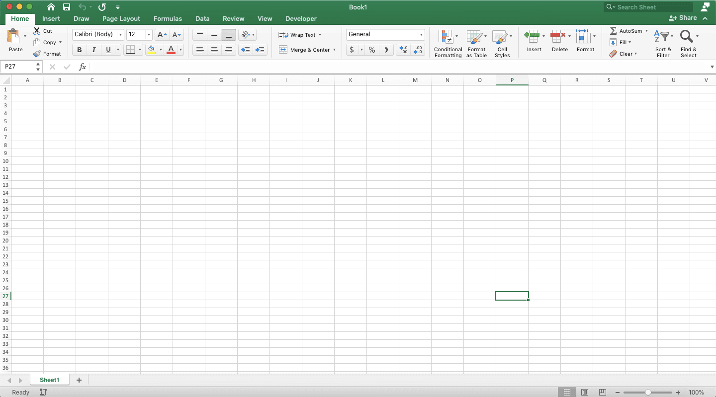 Ctrl + Home in Excel: Function and How to Use It - Screenshot of the Cell Cursor Position Example Before Pressing Ctrl + Home