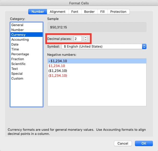 How to Create/Add a Currency Symbol in Excel - Screenshot of Step 1-5