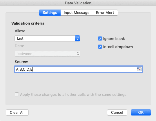 Data Validation in Excel: Functions and How to Use It - Screenshot of Creating Data Validation, Step 3