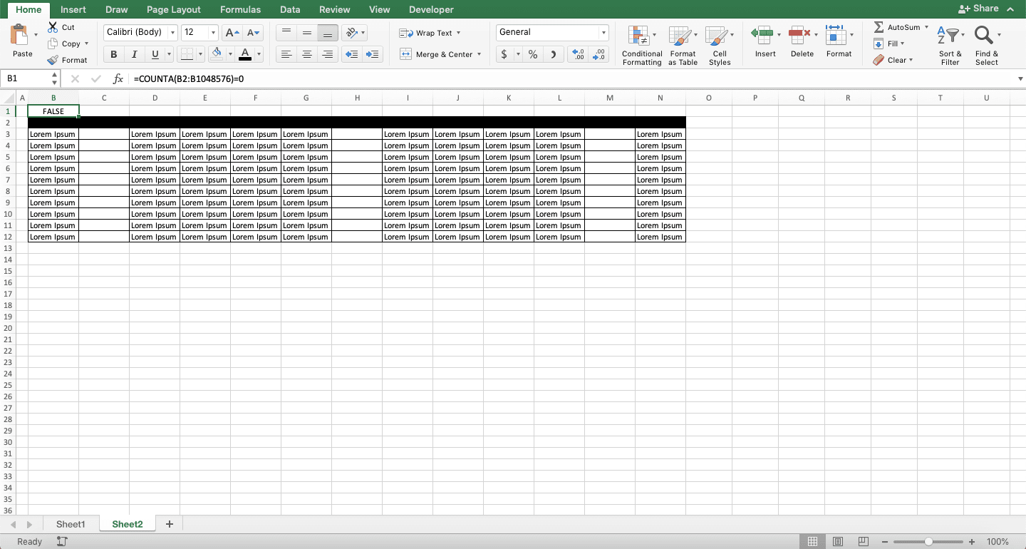 How to Delete Columns in Excel - Screenshot of Step 2, Deleting Blank Columns