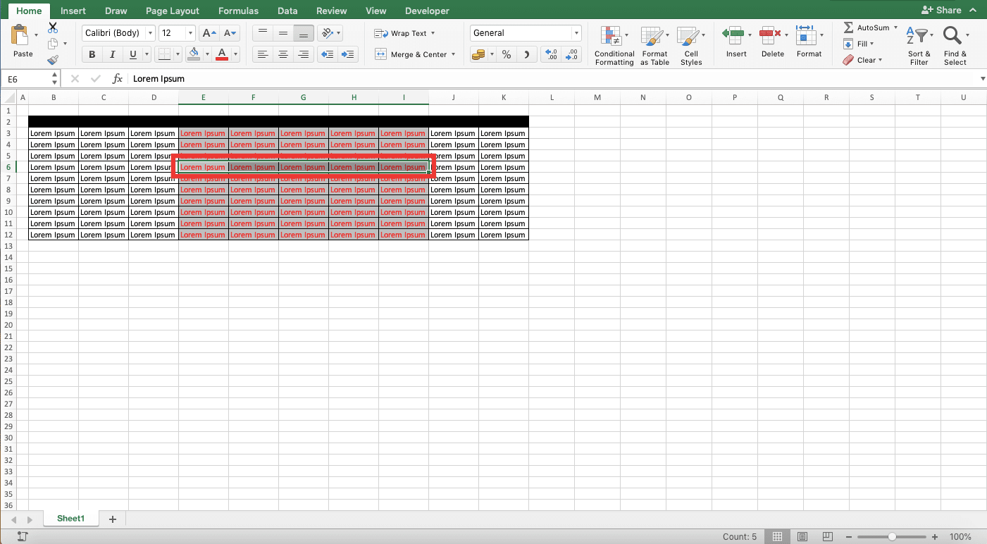 How to Delete Columns in Excel - Screenshot of Step 1, Shortcut Method