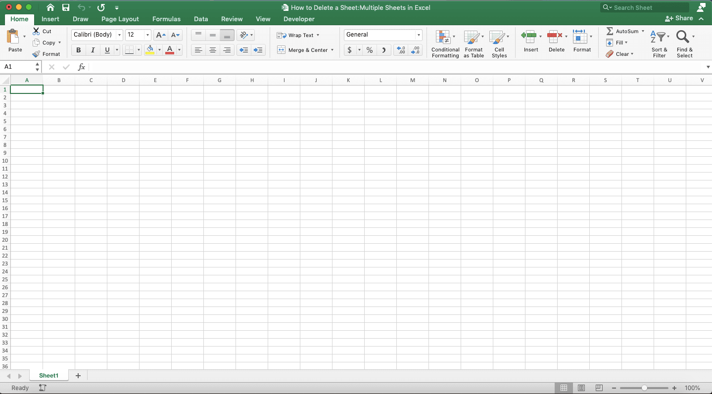 How to Delete a Sheet/Multiple Sheets in Excel - Screenshot of the Delete Button Method, Step 4