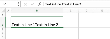 How to Enter and Make a New Line in an Excel Cell - Screenshot of Text Data for the Alt + Enter Buttons Implementation Example to Make a New Line in an Excel Text