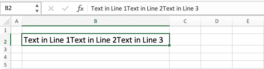 How to Enter and Make a New Line in an Excel Cell - Screenshot of Text Data for the Text Editor Application Method Implementation Example to Make a New Line in an Excel Text