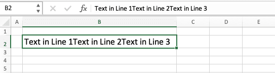 How to Enter and Make a New Line in an Excel Cell - Screenshot of Text Data for the Find & Replace Implementation Example to Make a New Line in an Excel Text