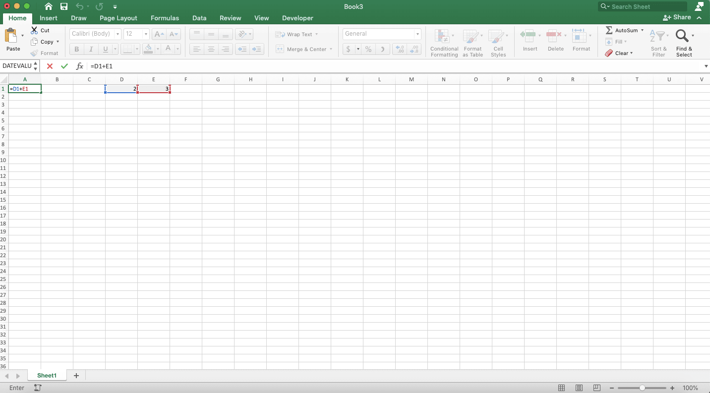 F2 in Excel: Functions and How to Use - Screenshot of The Example for the First F2 Function