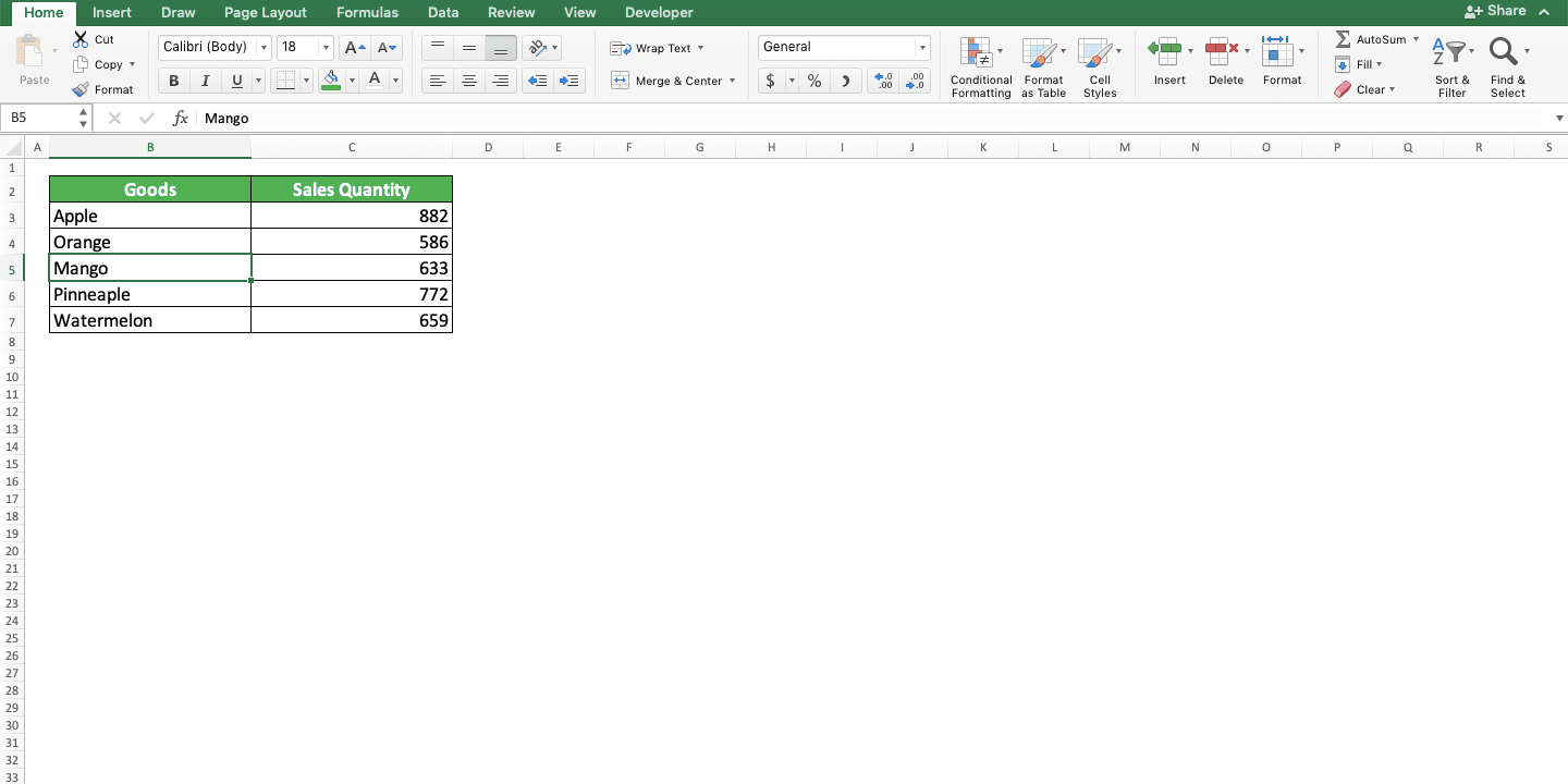 Using F4 Excel Shortcuts - Screenshot of The Example for the Third F4 Function