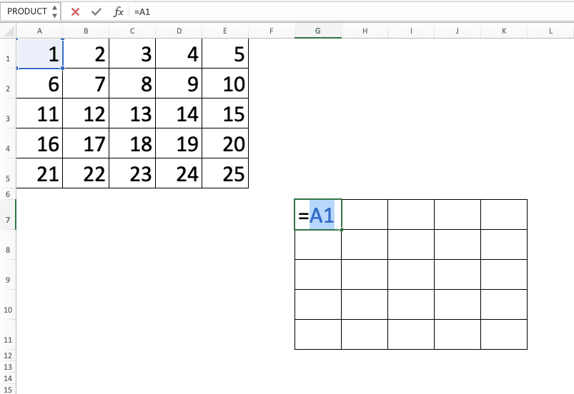 Using F4 Excel Shortcuts - Screenshot of Step 1-1