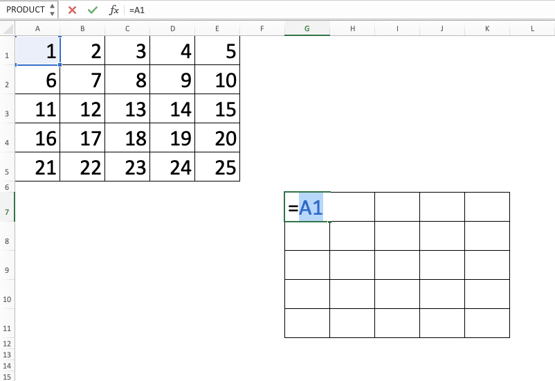 Using F4 Excel Shortcuts - Screenshot of Step 1-2-4