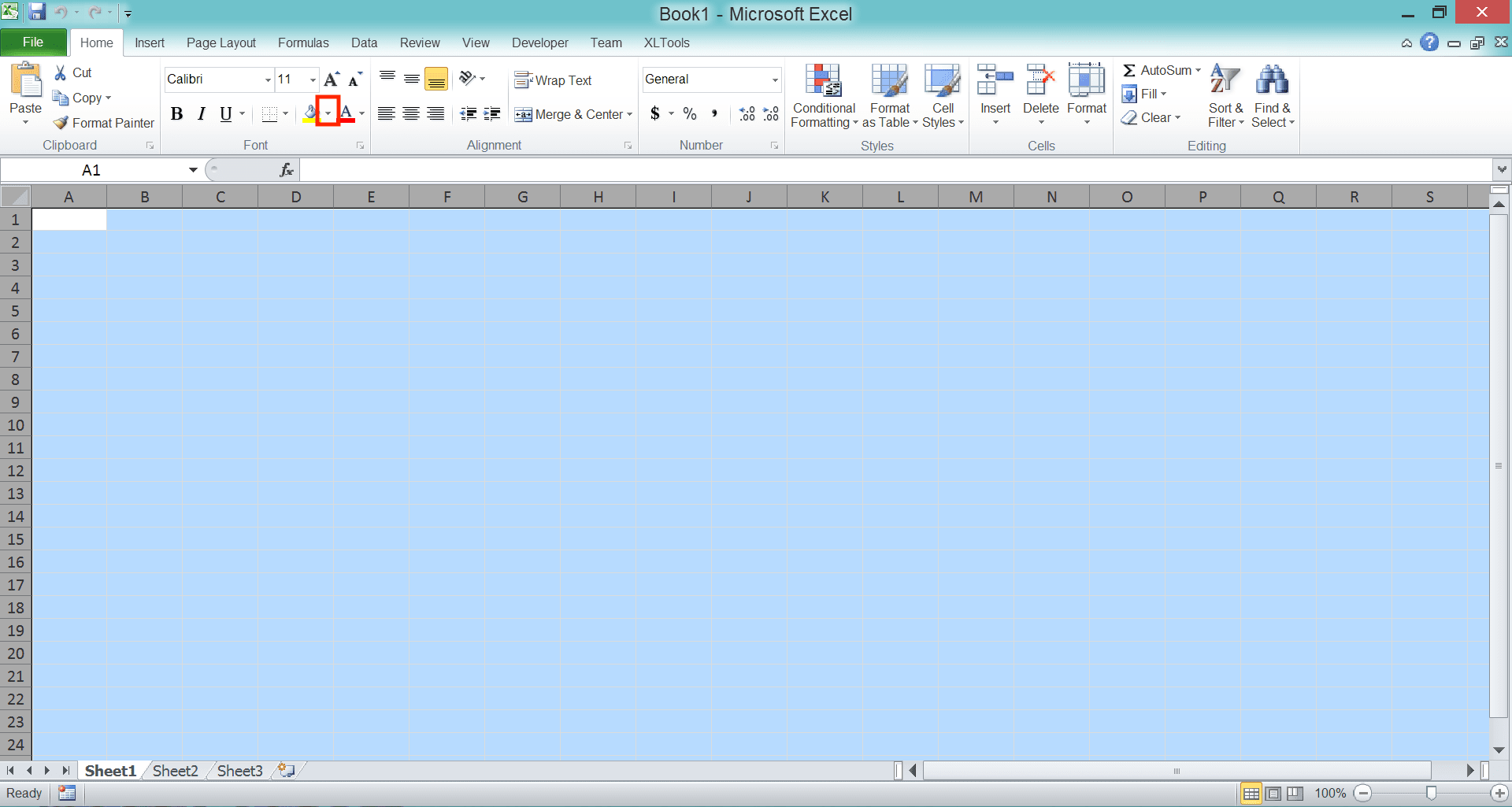 How to Remove Gridlines in Excel - Screenshot of the Changing the Background Color Method, Step 2