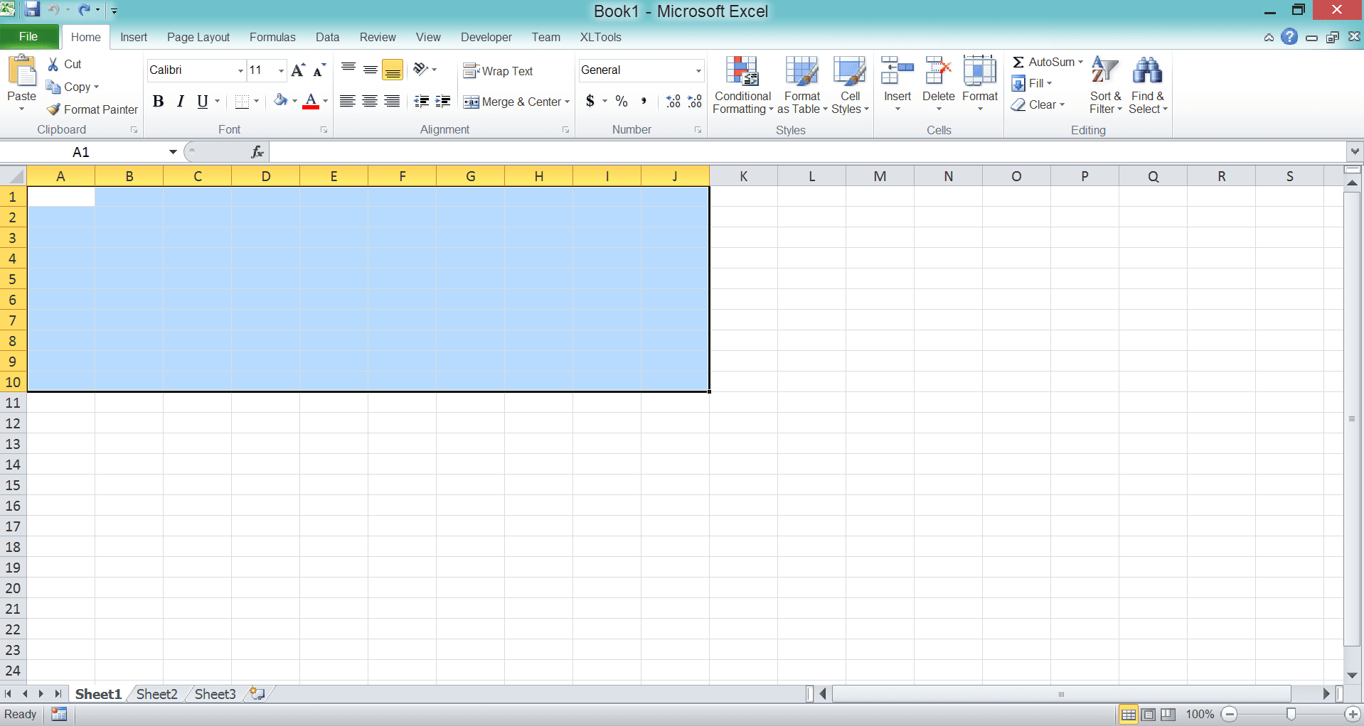 How to Remove Gridlines in Excel - Screenshot of the Merge Cells Method, Step 1