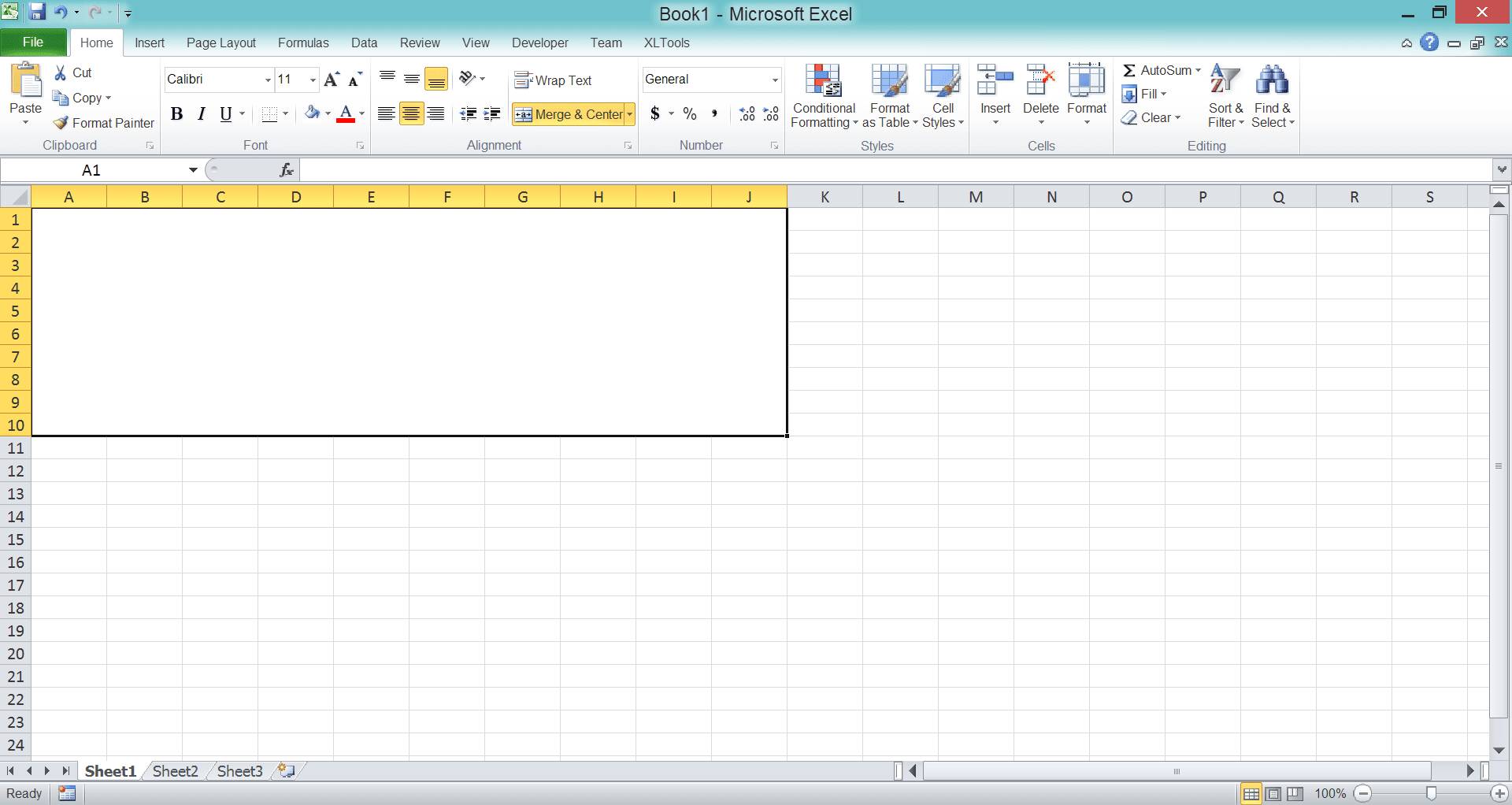 How to Remove Gridlines in Excel - Screenshot of the Merge Cells Method, Step 3