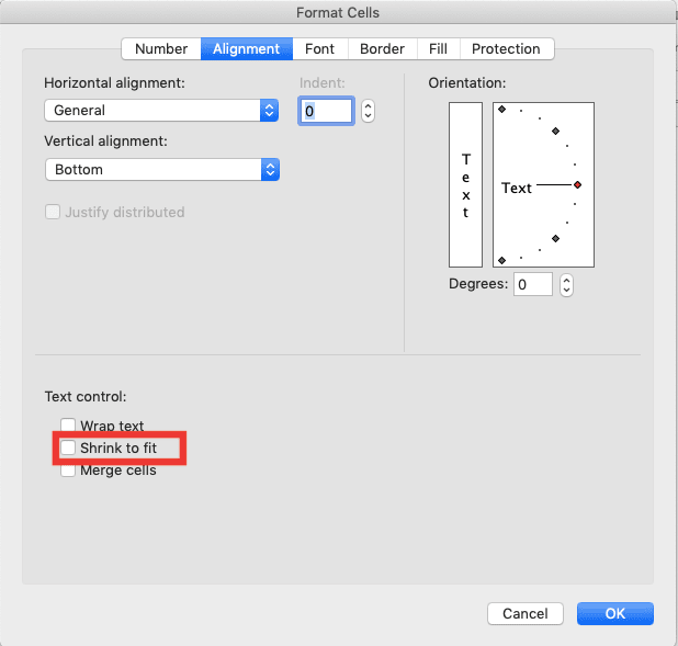 What Does ###### Mean in Excel and What to Do About It - Screenshot of the Shrink to Fit Method, Step 3