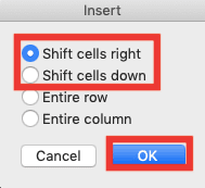 How to Insert Cells in Excel - Screenshot of Inserting Cells One by One, Step 3