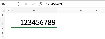 How to Add Leading Zeroes in Excel - Screenshot of the Result Example After Typing a Number with Leading Zeroes