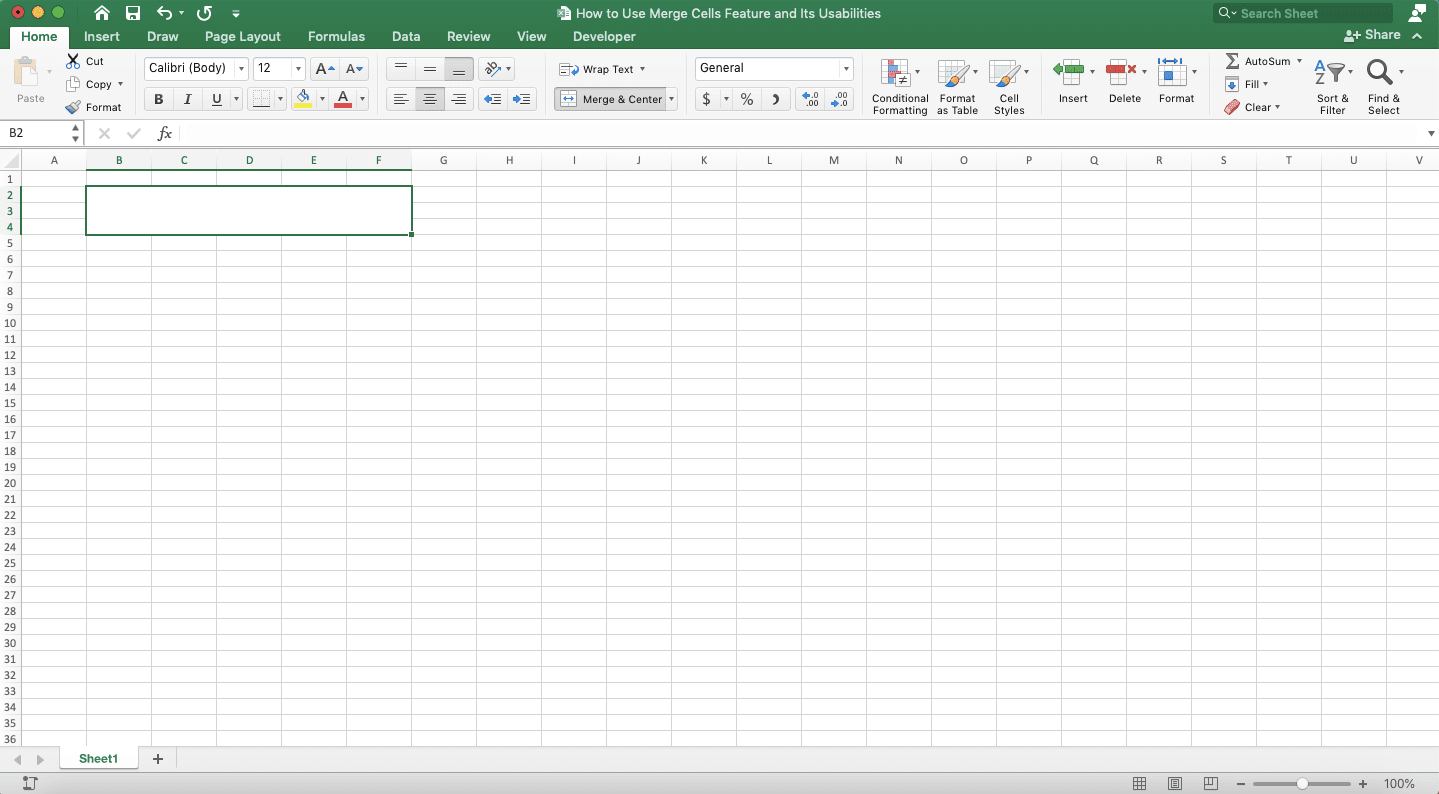 How to Use Merge Cells Feature and Its Usability - Screenshot of Step 3