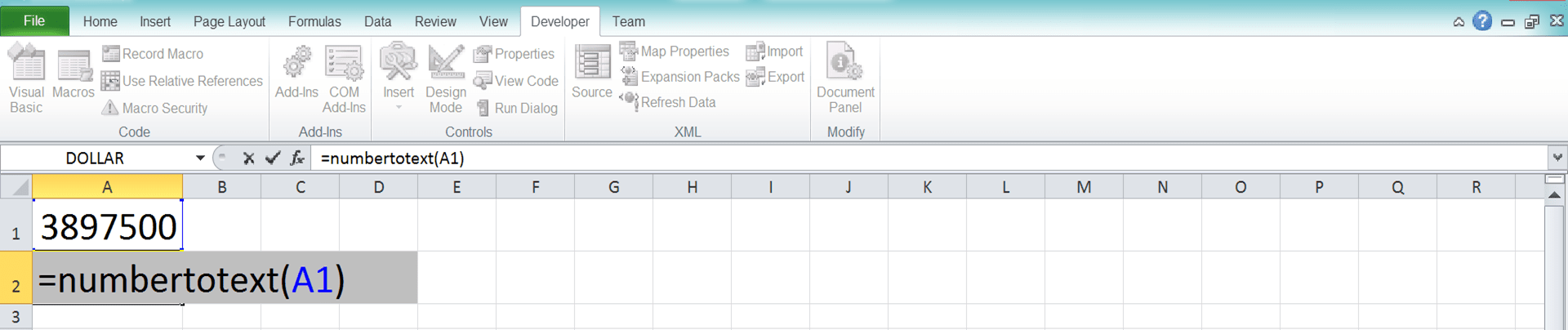 How to Convert Number to Words in Excel - Screenshot of Step 3-4