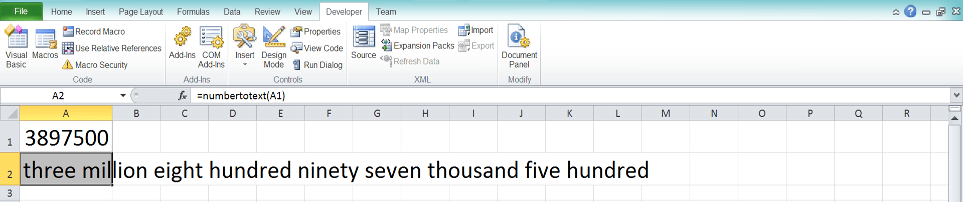 How to Convert Number to Words in Excel - Screenshot of Step 3-6