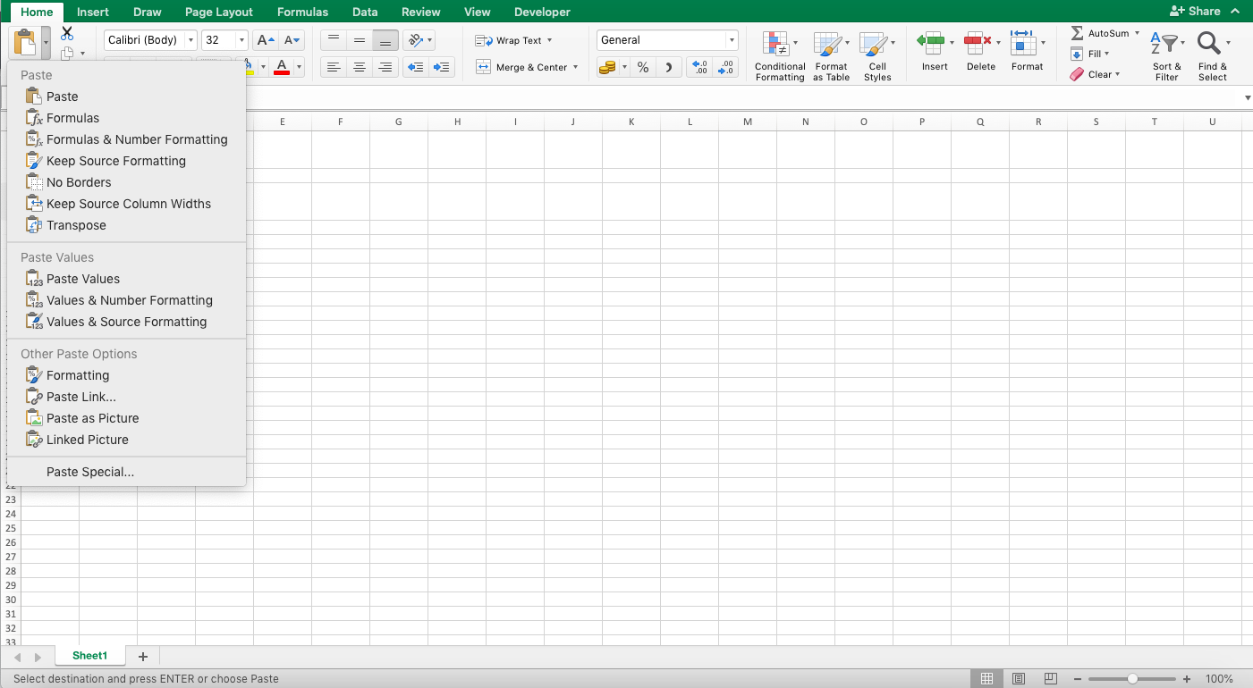 Paste Special Excel - Screenshot of Step 4-1