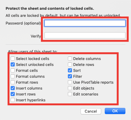 How to Protect Sheets in Excel - Screenshot of How to Protect Sheets with the Right-Click Method, Step 3