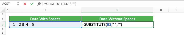 How to Remove All Spaces in Excel - Screenshot of Removing All Spaces by Using a Formula, Step 5