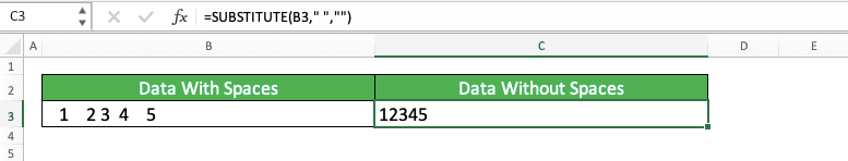 How to Remove All Spaces in Excel - Screenshot of Removing All Spaces by Using a Formula, Step 7